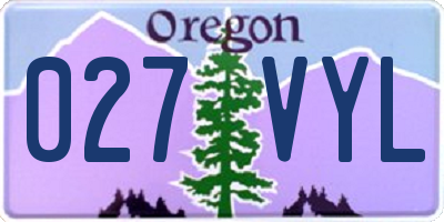 OR license plate 027VYL