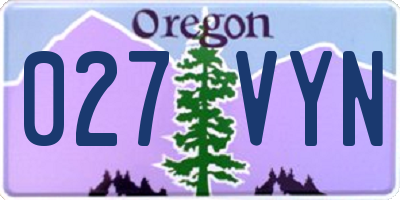 OR license plate 027VYN