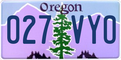 OR license plate 027VYO
