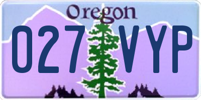 OR license plate 027VYP