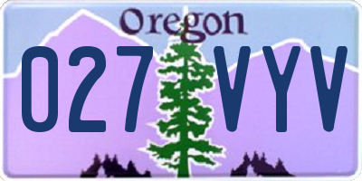 OR license plate 027VYV