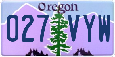 OR license plate 027VYW