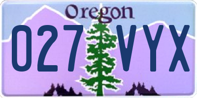 OR license plate 027VYX