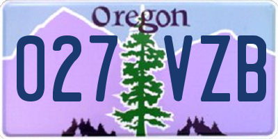 OR license plate 027VZB