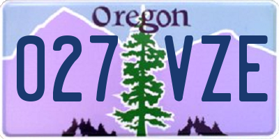 OR license plate 027VZE