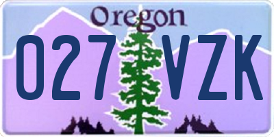 OR license plate 027VZK
