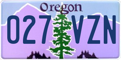 OR license plate 027VZN