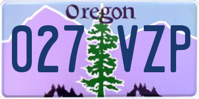 OR license plate 027VZP