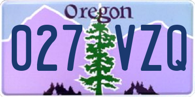 OR license plate 027VZQ