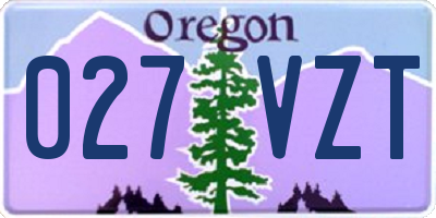 OR license plate 027VZT
