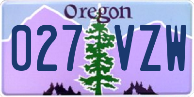 OR license plate 027VZW