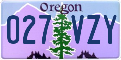 OR license plate 027VZY