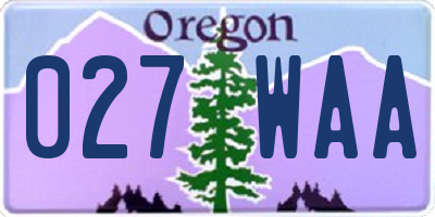 OR license plate 027WAA