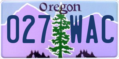 OR license plate 027WAC