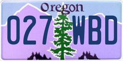 OR license plate 027WBD