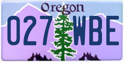 OR license plate 027WBE