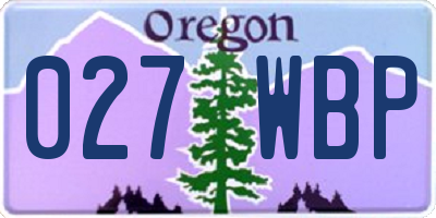 OR license plate 027WBP