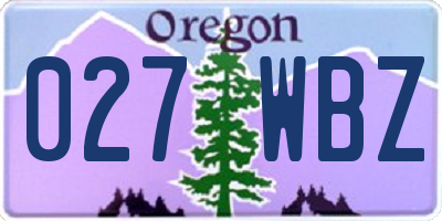 OR license plate 027WBZ