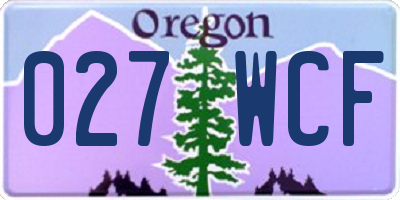 OR license plate 027WCF