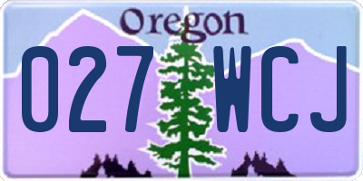 OR license plate 027WCJ