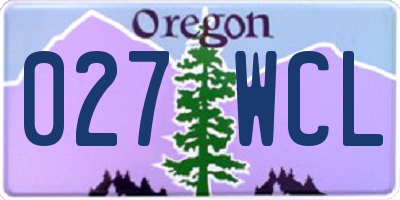 OR license plate 027WCL