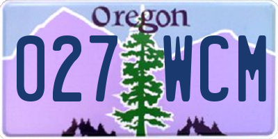 OR license plate 027WCM