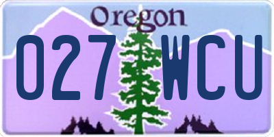 OR license plate 027WCU