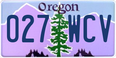 OR license plate 027WCV