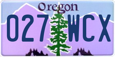 OR license plate 027WCX