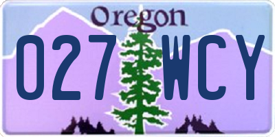 OR license plate 027WCY
