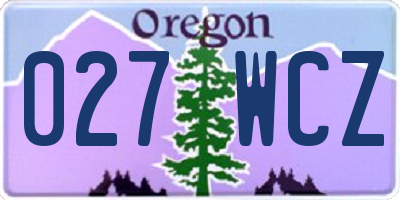 OR license plate 027WCZ