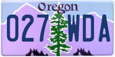 OR license plate 027WDA