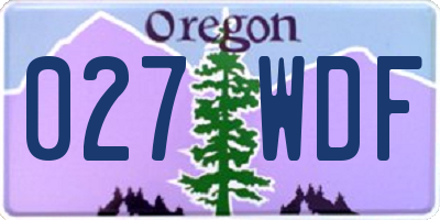 OR license plate 027WDF
