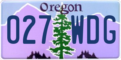 OR license plate 027WDG