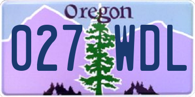 OR license plate 027WDL