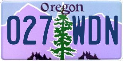 OR license plate 027WDN