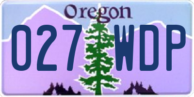 OR license plate 027WDP