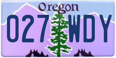 OR license plate 027WDY