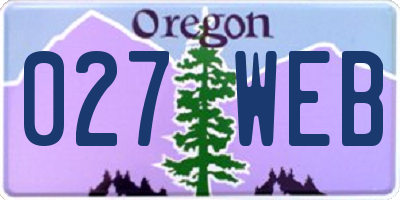 OR license plate 027WEB