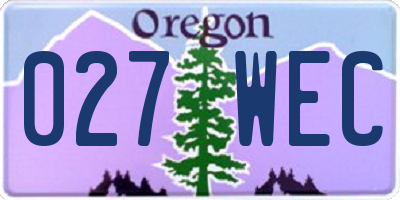 OR license plate 027WEC