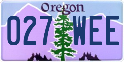 OR license plate 027WEE