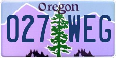 OR license plate 027WEG