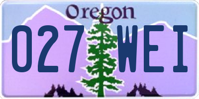 OR license plate 027WEI