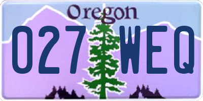 OR license plate 027WEQ