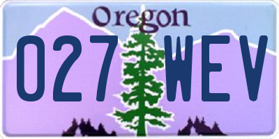 OR license plate 027WEV