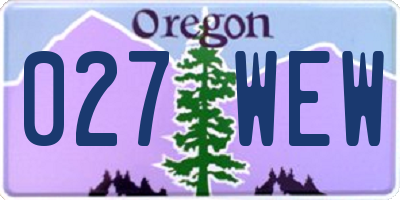 OR license plate 027WEW