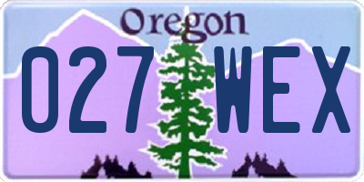 OR license plate 027WEX