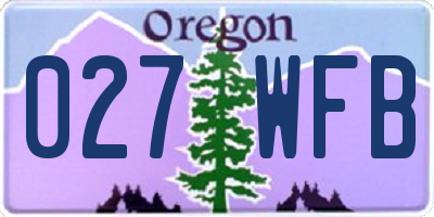 OR license plate 027WFB
