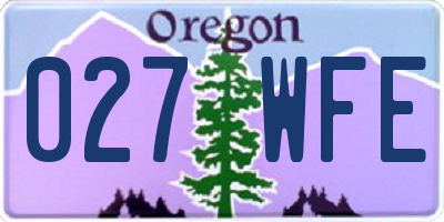 OR license plate 027WFE