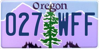 OR license plate 027WFF